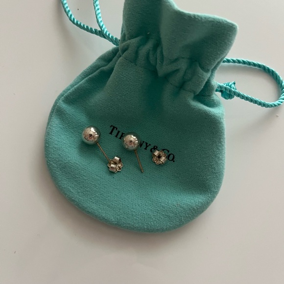Tiffany & Co. Silver Earrings with Pouch - Picture 2 of 4